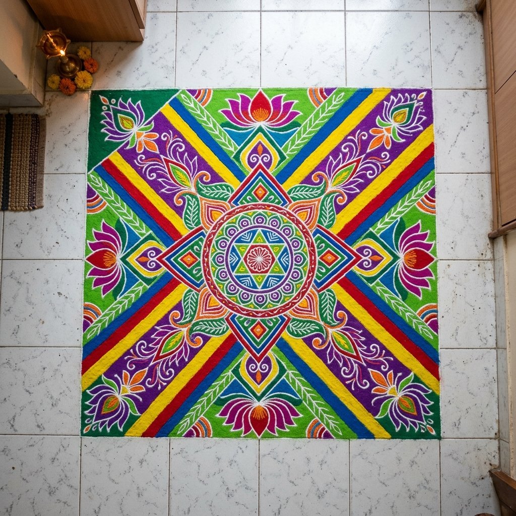 Colourful rangoli design